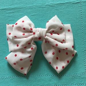 My Violet Red Polka Dot Oversized White Hair Bow